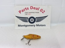 Vintage Fishing Lure 3"  Diving Plug Crank Bait Yellow Black Red Blue Eyes