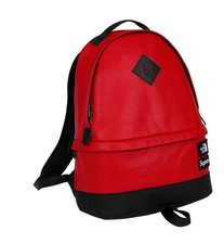 red supreme leather backpack
