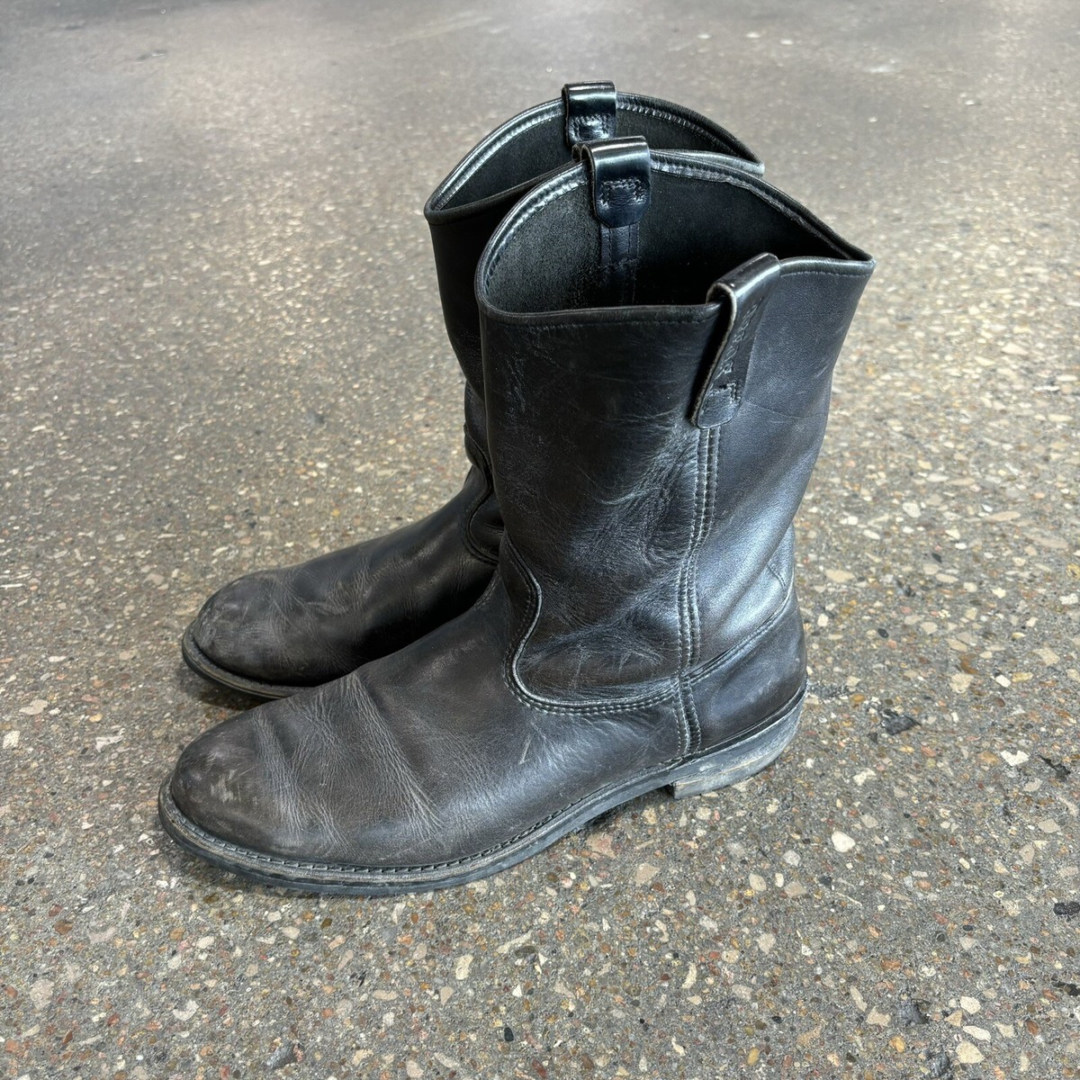 Vintage Red Wing Pecos #1116 Black Leather Cowboy Work Boots USA 