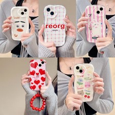 For iPhone 14 Pro Max 13 12 11 Pro Phone Case Cute Cream Wavy Shockproof Cover