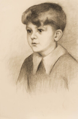 G. Querville - Early 20th Century Graphite Drawing, Study of a Boy