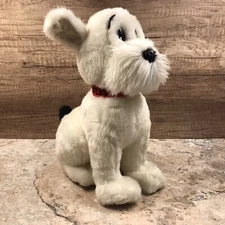 RUSS BERRIE SKIDDLES ABCtheKEY WHITE BLACK TERRIER DOG RED COLLAR PLUSH ANIMAL