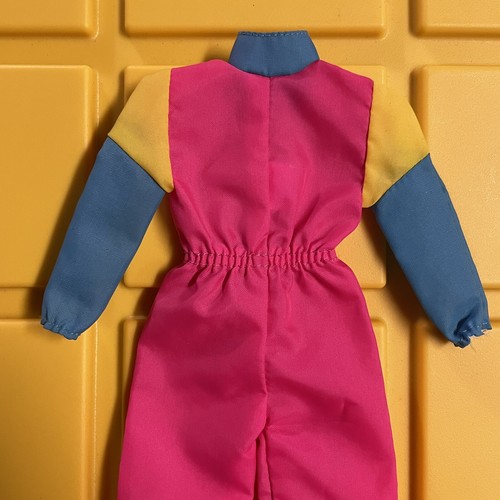 Barbie Neon Pink Yellow Colorblock Jumpsuit Ski Suit Pre Owned Vintage 1990s - Picture 2 of 8