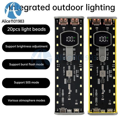 22.5W Transparent Mobile Power Bank Case 4*21700 Battery Box PD Fast Charging - Picture 1 of 32