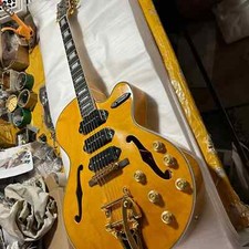 Custom Flame Maple Electric Guitar Customized Color Fat Hollow Body 3 Pickups