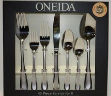 Oneida Joann 45 pc Flatware Set - Serv for 8 incl 5 Serving pieces - New
