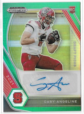 2021 Panini Prizm Draft Picks #DPA-CAN Cary Angeline Green Auto RC Rookie