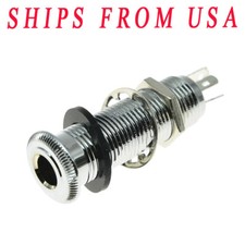 KAISH Stereo Copper Guitar Barrel Jack Cylinder Input/Output Jacks 4 Pins Chrome