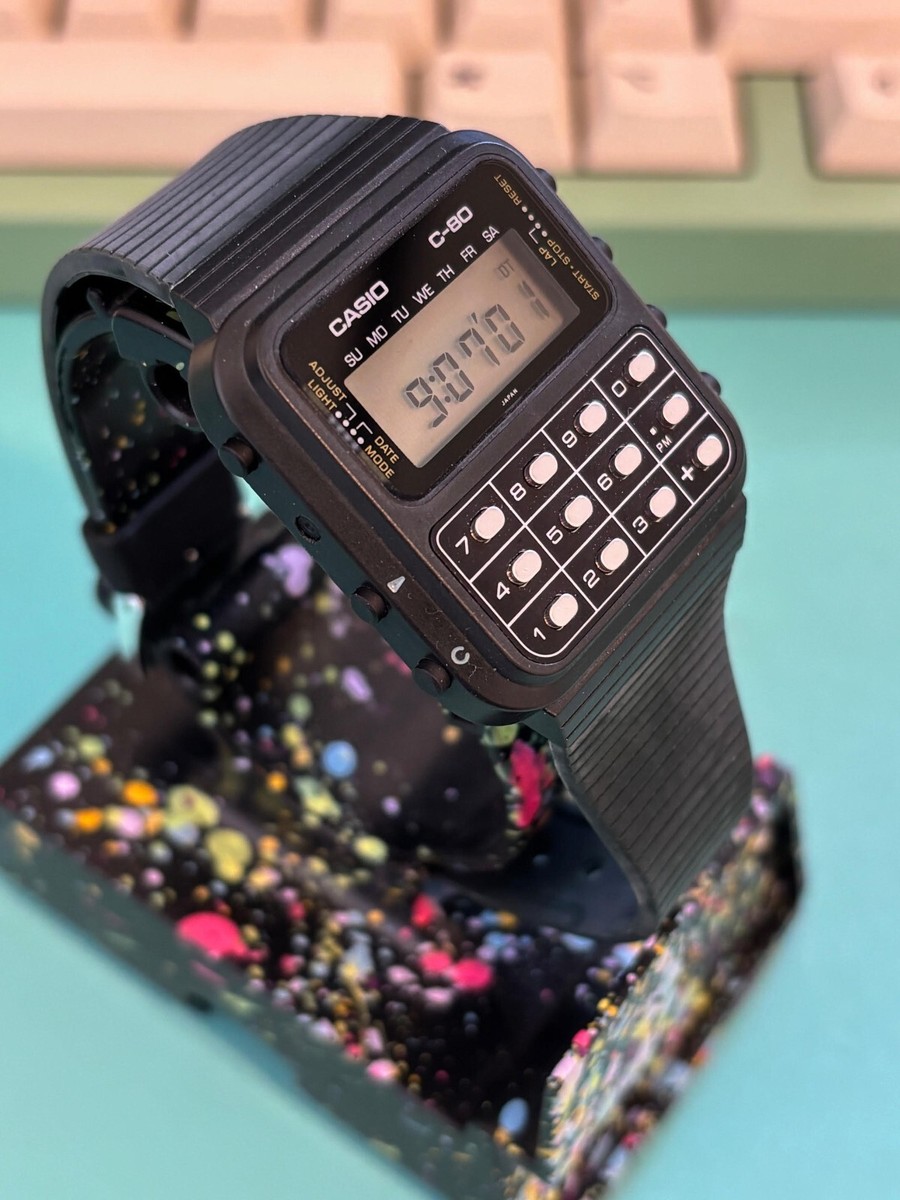 RARE] Vintage Casio C-80 Digital Calculator Watch JAPAN [NOS