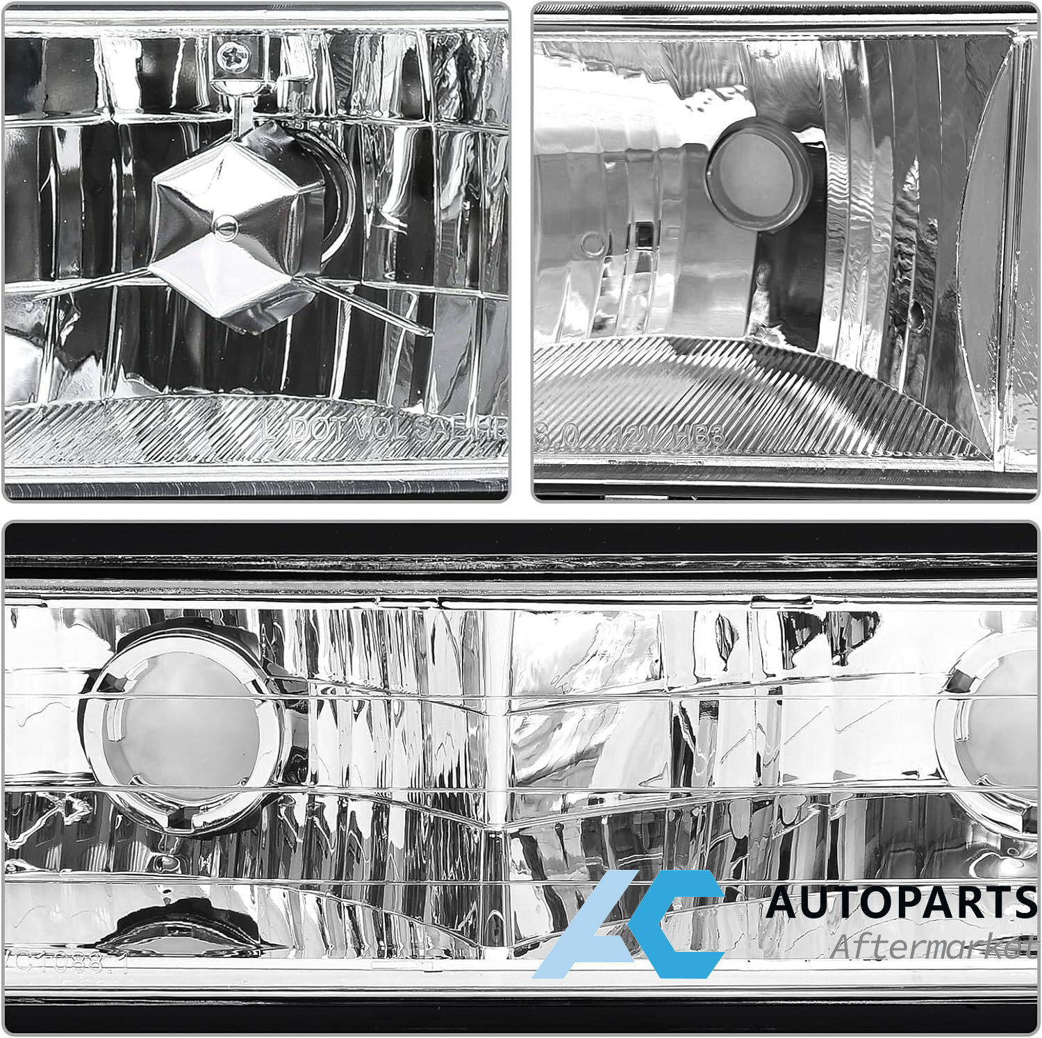 Headlights For 1994-1998 Chevy Silverado OBS C/K 1500 2500 3500 W/ Bumper Lamps