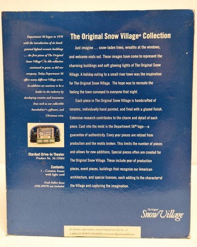 Department 56 Original Snow Village Stardust Drive In Theater #55064 Retired - Picture 14 of 15