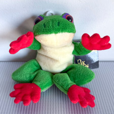 24K Beanie Boppers Green Tree Frog Plush 1997 Stuffed Animal