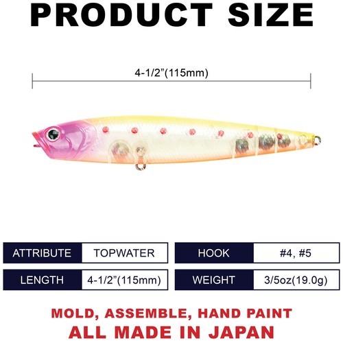 LUCKY CRAFT Gunfish 115NF ~None Feather~ - 391 Ghost Nishiki Pink Cheek OB . - Picture 2 of 7