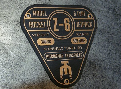 CUSTOM Z-6 ROCKET JETPACK SPEZIFIKATIONEN DATENSCHILD STAR WARS BOBA FETT JET PACK - Bild 2 von 5