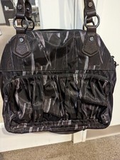 Vintage Auth Mz Wallace Belle Nylon Handbag Raven Bedford  Bag Tote Crossbody