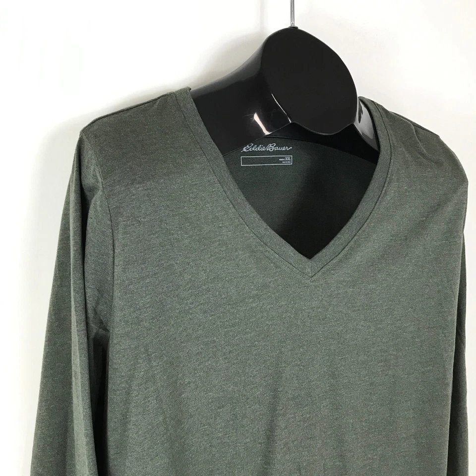 Eddie Bauer Long Sleeve V-Neck Comfort Tee Women's Plus XXL Green Outdoor Casual - Image 4 of 4