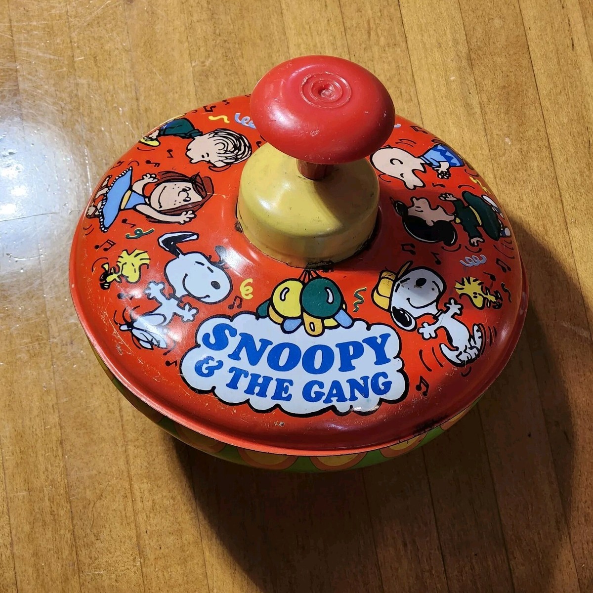 RARE Vintage SNOOPY PEANUTS & the Gang Spinning Top Ohio Art
