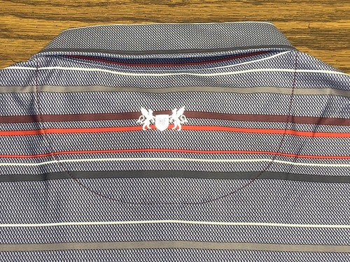 NWT Hickey Freeman Printed Polo Short Sleeve Size Medium G820609G Red/Grey - Picture 12 of 12