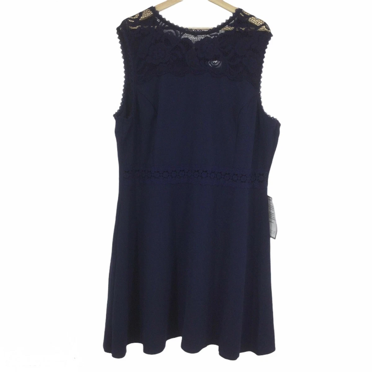 NEW Speechless Navy Blue Dress Womens Plus Size 22 Lace Top Fit