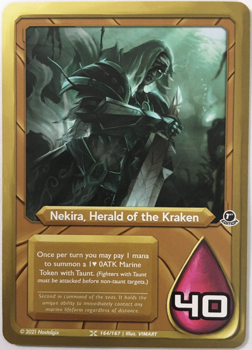 NOSTALGIX TCG 1ST. EDITION NEKIRA, HERALD OF THE KRAKEN 164/167