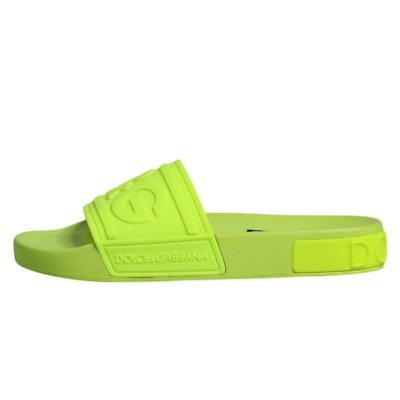 DOLCE & GABBANA Shoes Green Rubber Slides Sandals Beachwear EU36