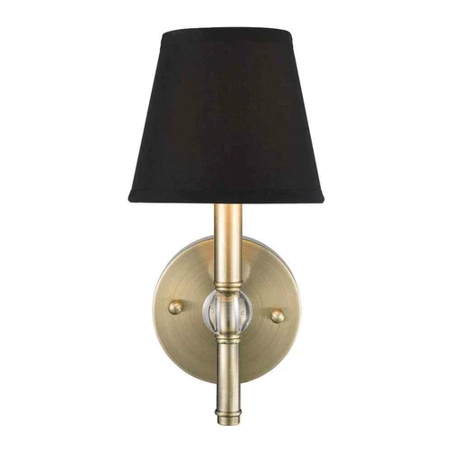 Golden Lighting Waverly 1-Light Aged Brass  Tuxedo Shade Wall Sconce - Picture 1 of 5