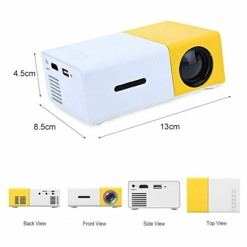 YG300 Projector 3.5mm Audio 320x240 Pixels HDMI USB Mini Home Media Player - Image 4 of 4
