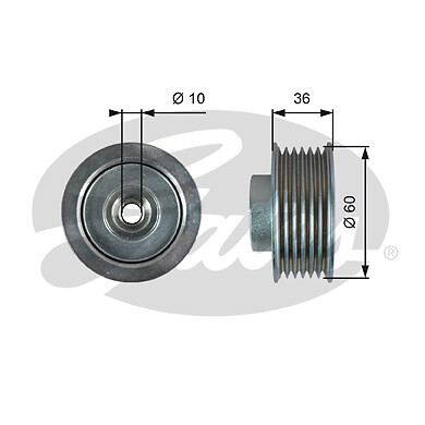Gates T36753 Deflection/Guide Pulley, V-ribbed belt for Suzuki