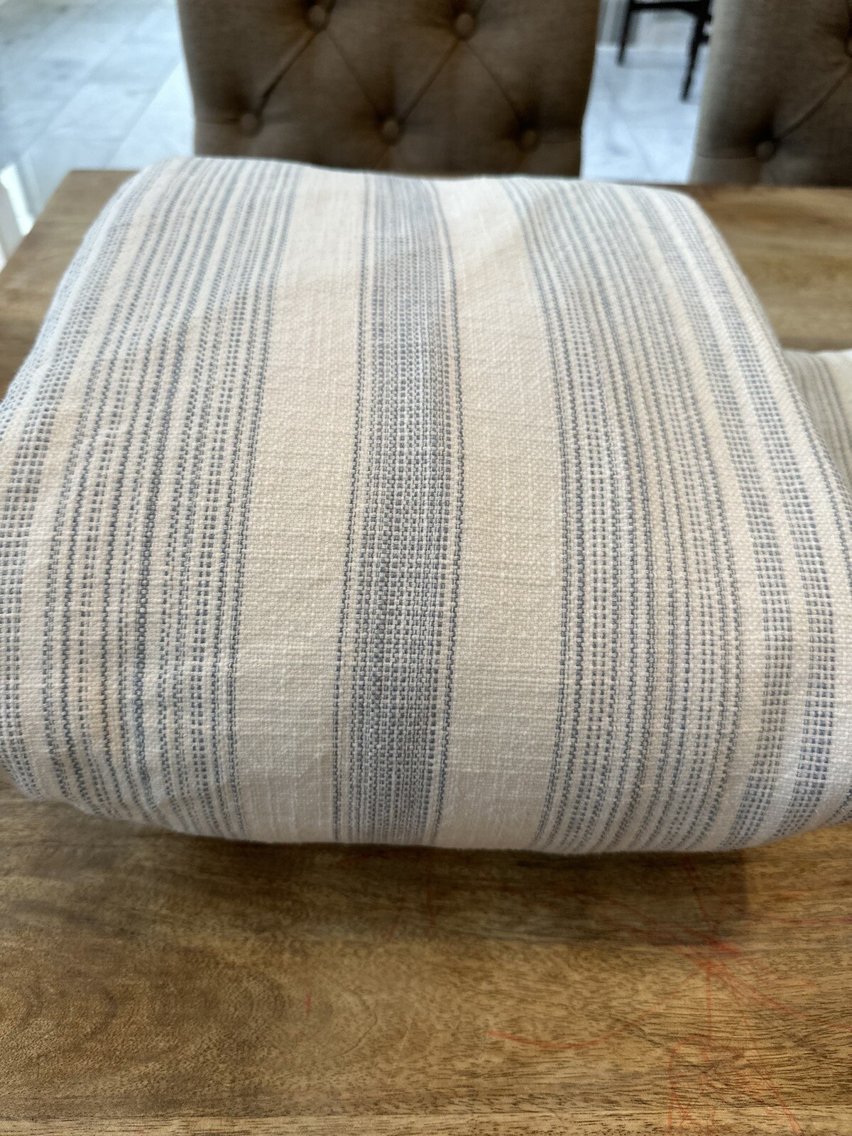 Pottery Barn Blue HAWTHORN STRIPED Duvet FullQueen With Two Euro