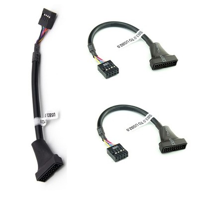 ThtRht 3 Pack USB 3.0 Header to 2.0 Motherboard Adapter 19 Pin 9 Black 
