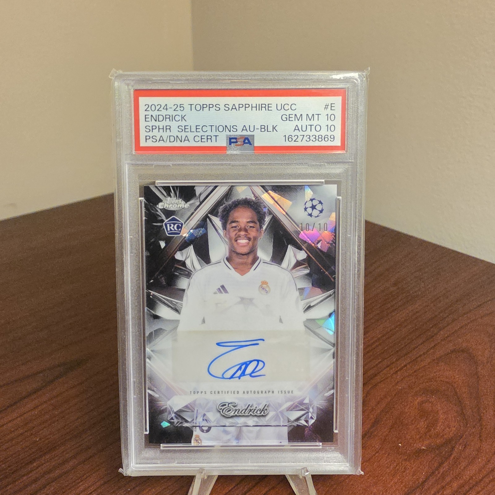 Endrick Topps Chrome Sapphire Selections Black Rookie Autograph Psa 10/10 Double