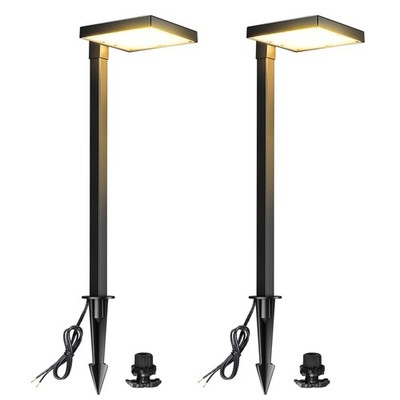 2 Pack Low Voltage Pathway Lights, Aluminum 12V Landscape Lighting with Conne...