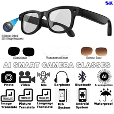 Voice-controlled AI Camera Glasses Built-in Microphone for Work Conference