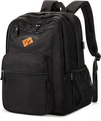 36L Black Backpack for College, and Travel: Water Resistant Bookbag