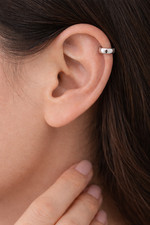 Silver Plated Small Hoop Earrings Minimal Huggie for Women Gift