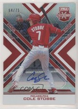 2016 Panini Elite Extra Edition Status Red Die-Cut 64/75 Cole Stobbe Auto qm6