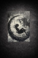 Tableau silhouette féminine onirique noir et blanc décoration murale 30x40 cm