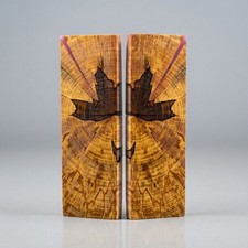 Stabilized Wood Knife Scales Bookmatched Leaf Pattern Resin Handle Blanks