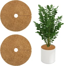 Coconut Fibers Plant Protector Mat 2PCS, 9 Inch Mulch Ring for Indoor/Outdoor