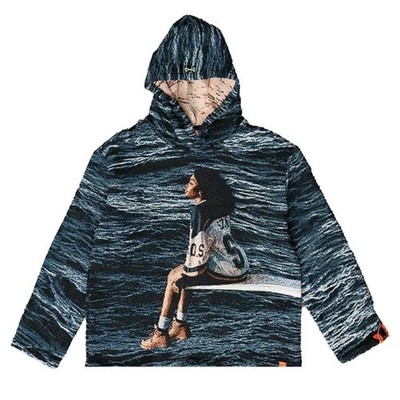 Brand X Studios SZA SOS Album Cover Woven Tapestry Hoodie Blue