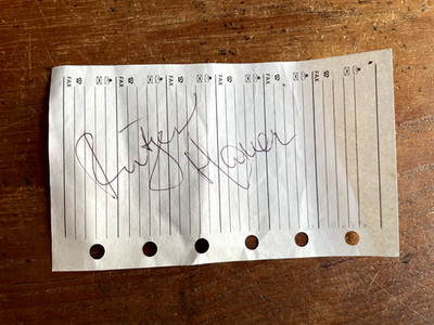 Rutger Hauer Signature on Filofax Diary Sheet in Biro - Blade Runner The Hitcher