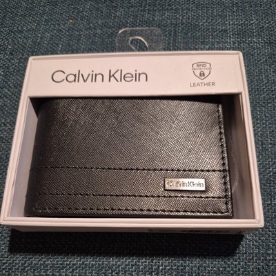 Calvin Klein Wallet purse Slimfold Leather Textured Cards Bills ID $49.95 retail