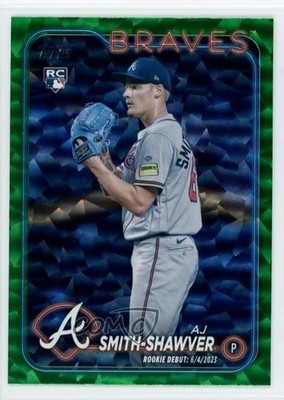 2024 Update Debut Green Crackle Foilboard 55/499 AJ Smith-Shawver Rookie RC h6c