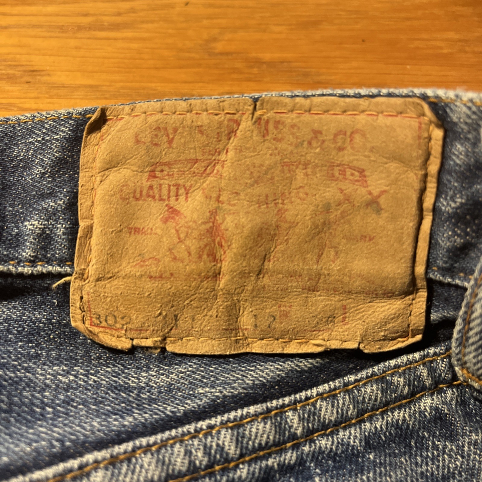 Vintage 60s Patchwork Levis 302 Flared Selvedge H… - image 19