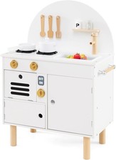 Kids Kitchen Playset Little Chef Pretend Play Kitchen w/Stoves Faucet Sink
