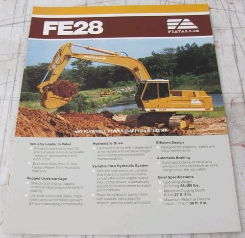 Fiat Allis FE28 Hydraulic Excavator Sales Brochure CM-2206B