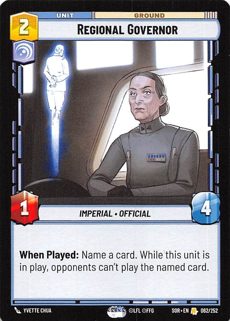 Regional Governor 062/252 Spark of Rebellion Star Wars Unlimited 001050