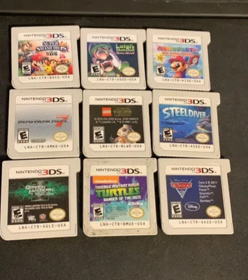 9x Nintendo 3DS games -Mario Kart, Luigi mansion, Smash Bros, Mario party + more