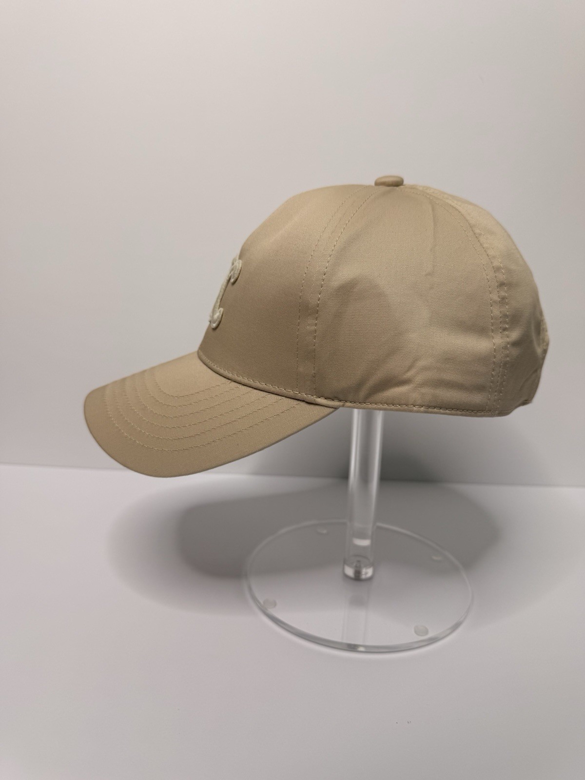 Celine Triomphe Beige Adjustable Baseball Cap Women's Medium image 4