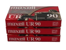 Maxell UR 90 Minute Blank Audio Cassette Tapes Normal Bias - Lot Of 3 NEW/SEALED